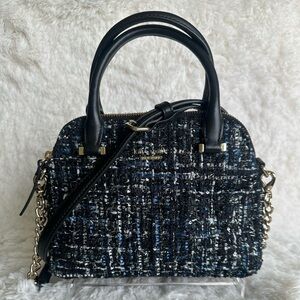 Kate Spade Black and Blue Tweed Satchel / Crossbody